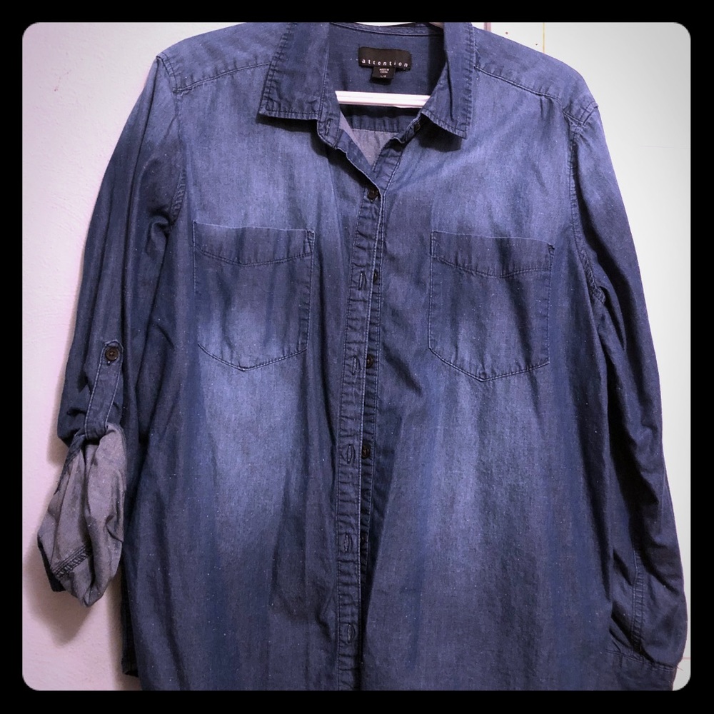 Boyfriend denim, button up shirt